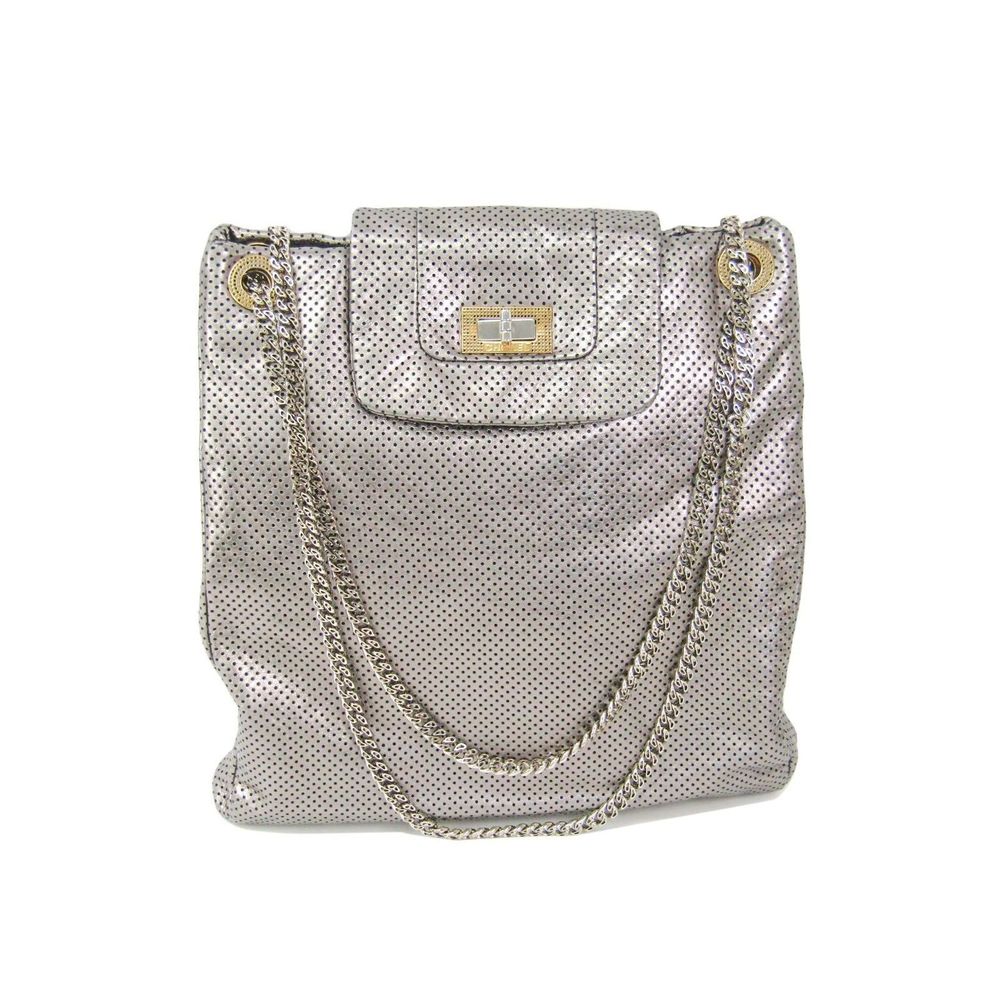 Chanel Chain Punching Bag Shoulder Silver